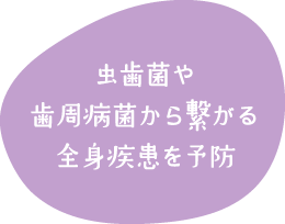 虫歯菌や歯周病菌から繋がる全身疾患を予防