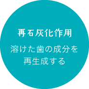 再石灰化作用：溶けた歯の成分を再生成する